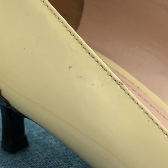 Miu Miu Two Tone Patent Leather Double Bow Pointed Toe kitten heels Size 6.5 - Picture 9 of 16